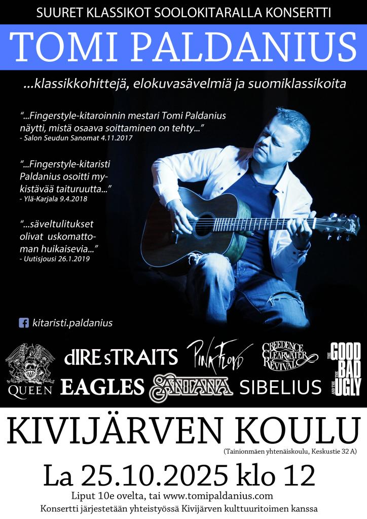 maksullinen konsertti koululla la 25 lokakuuta kello 12