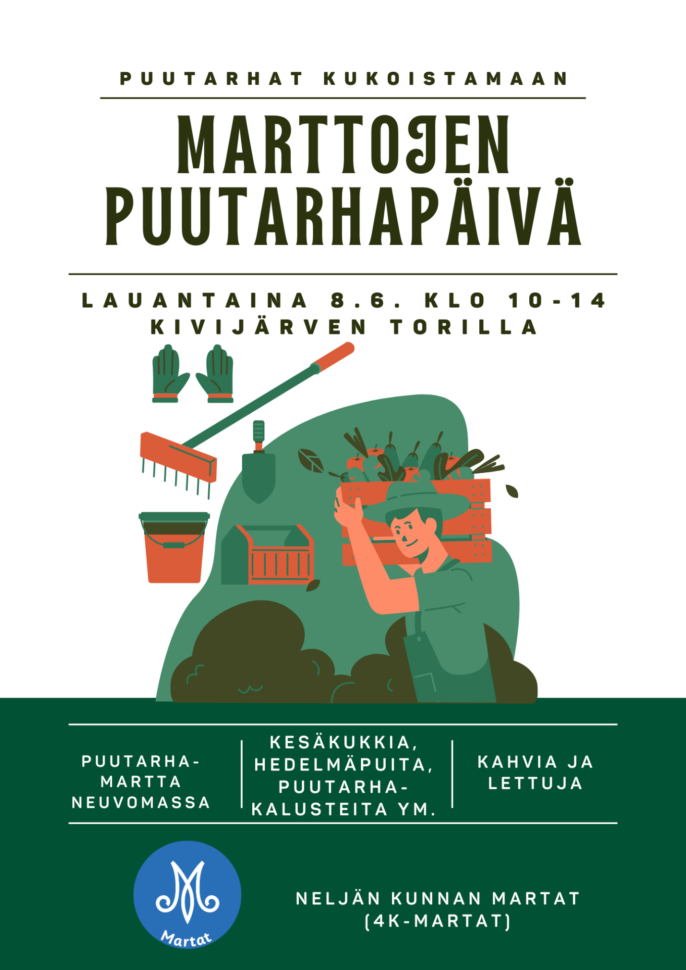Mainos puutarhapäivästä 8. kesäkuuta