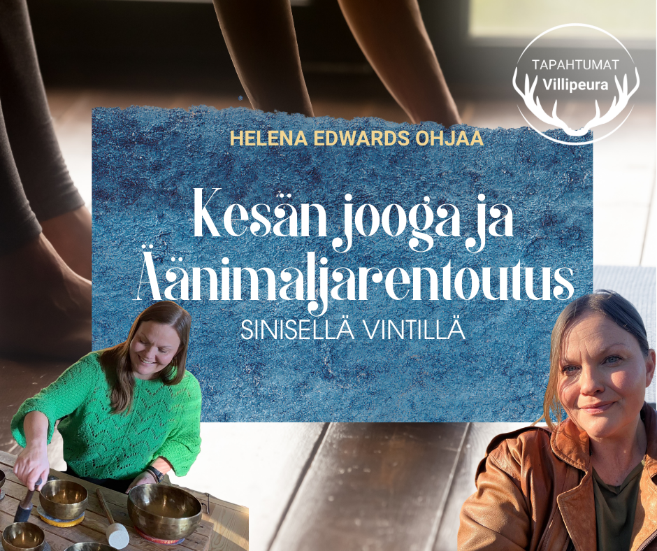 Kesän jooga ja äänimaljarentoutus Sinisellä vintillä