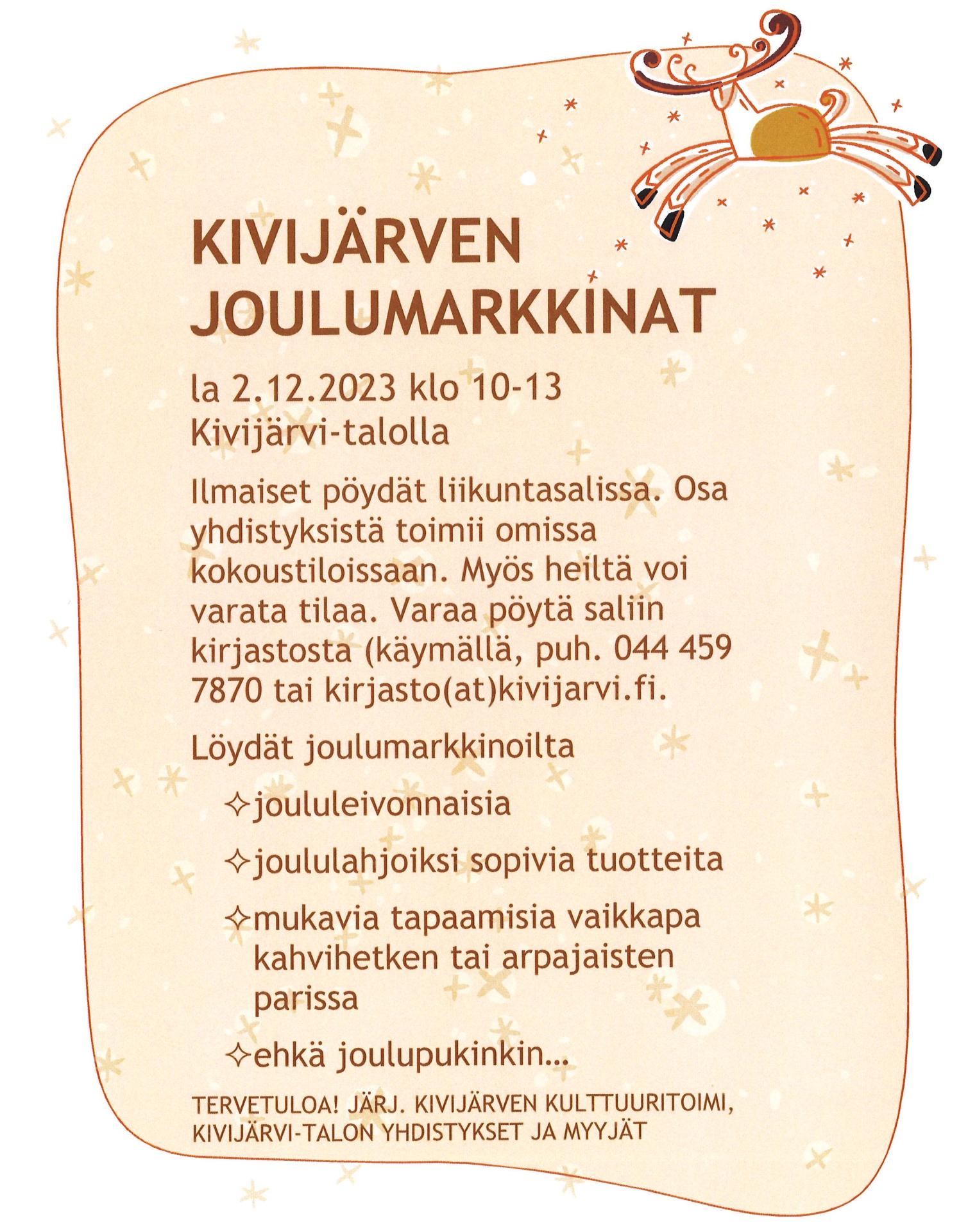 Jouluinen mainos joulumarkkinoista