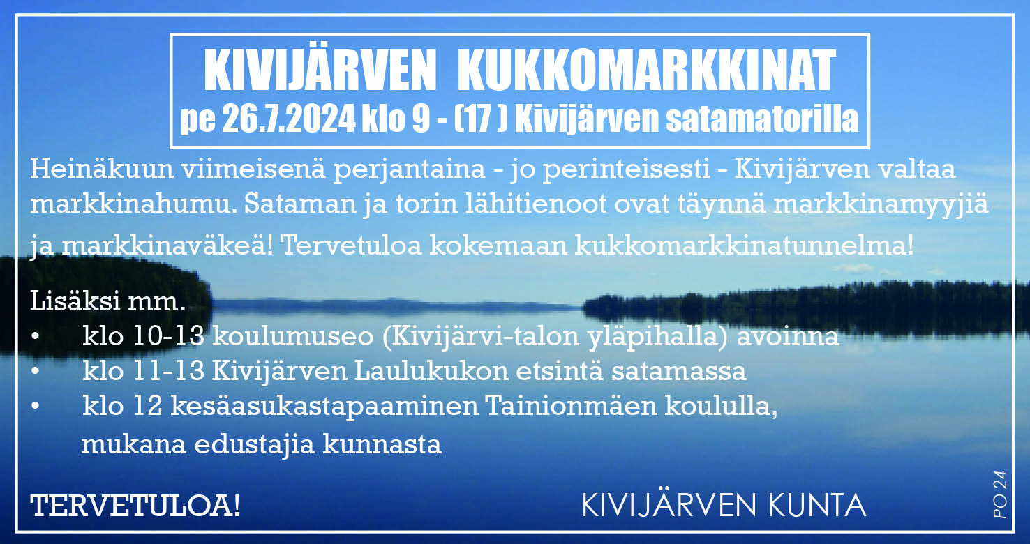 Kukkomarkkinat heinäkuun 26. noin viiteen